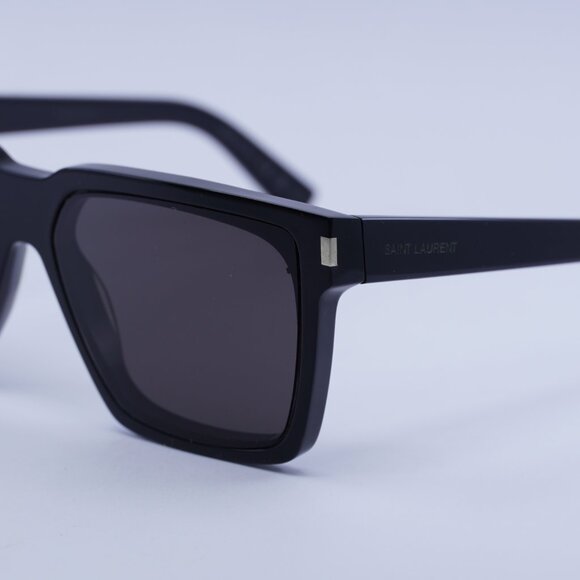 Saint Laurent SL610 001 Sunglasses Black Square Frame, Black Lenses - Picture 4 of 11